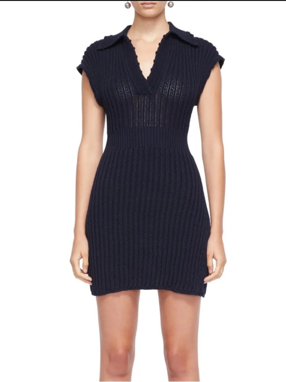 SIMKHAI x Navy Rosenda Pointelle Sweater Dress [Size S]